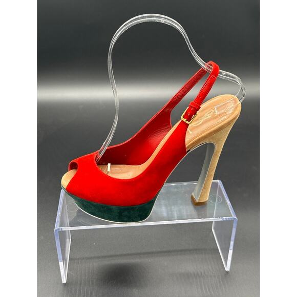Yves saint Laurent suede peep toe platform - Picture 13 of 16